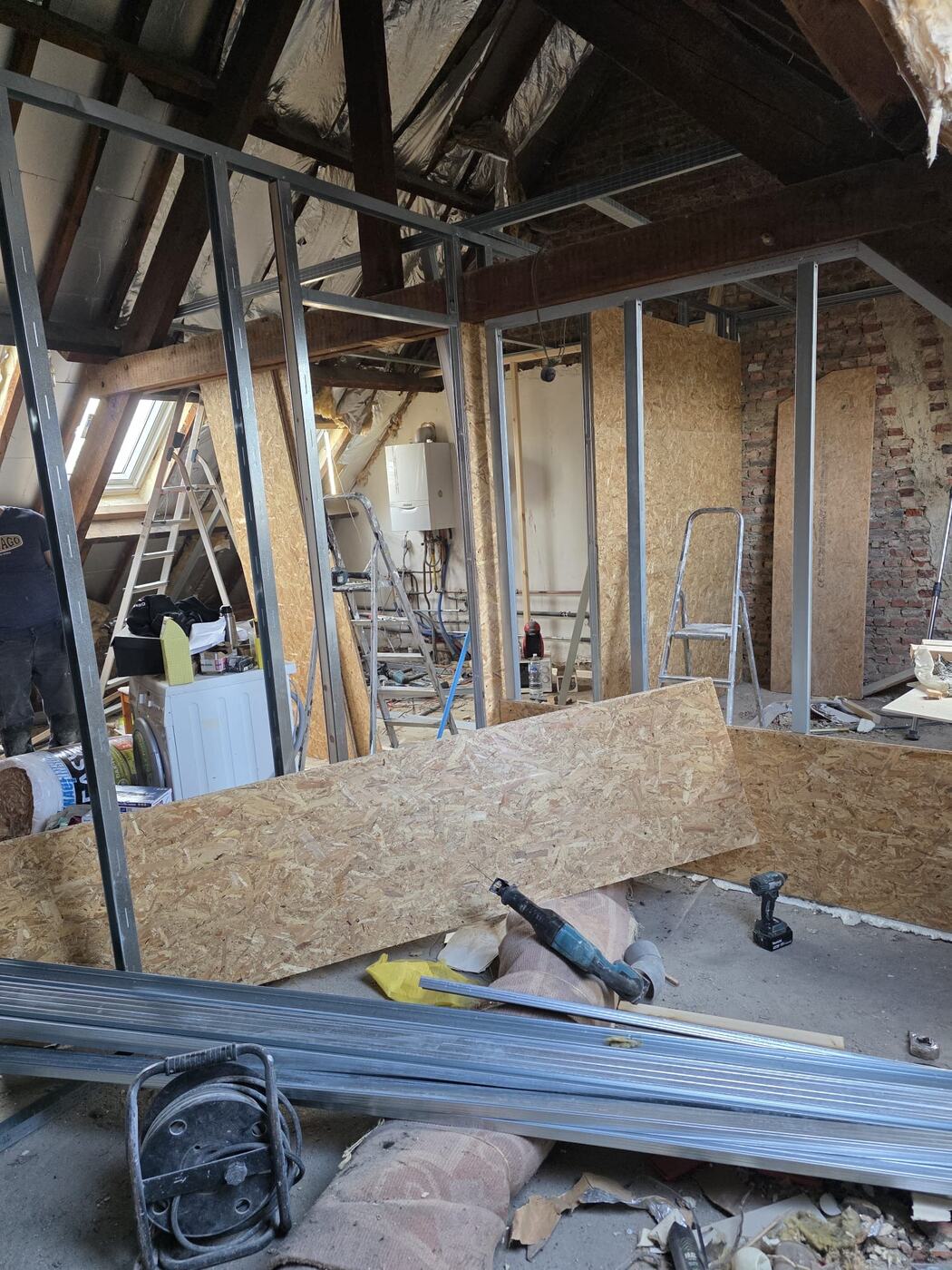 Combles en cours de travaux